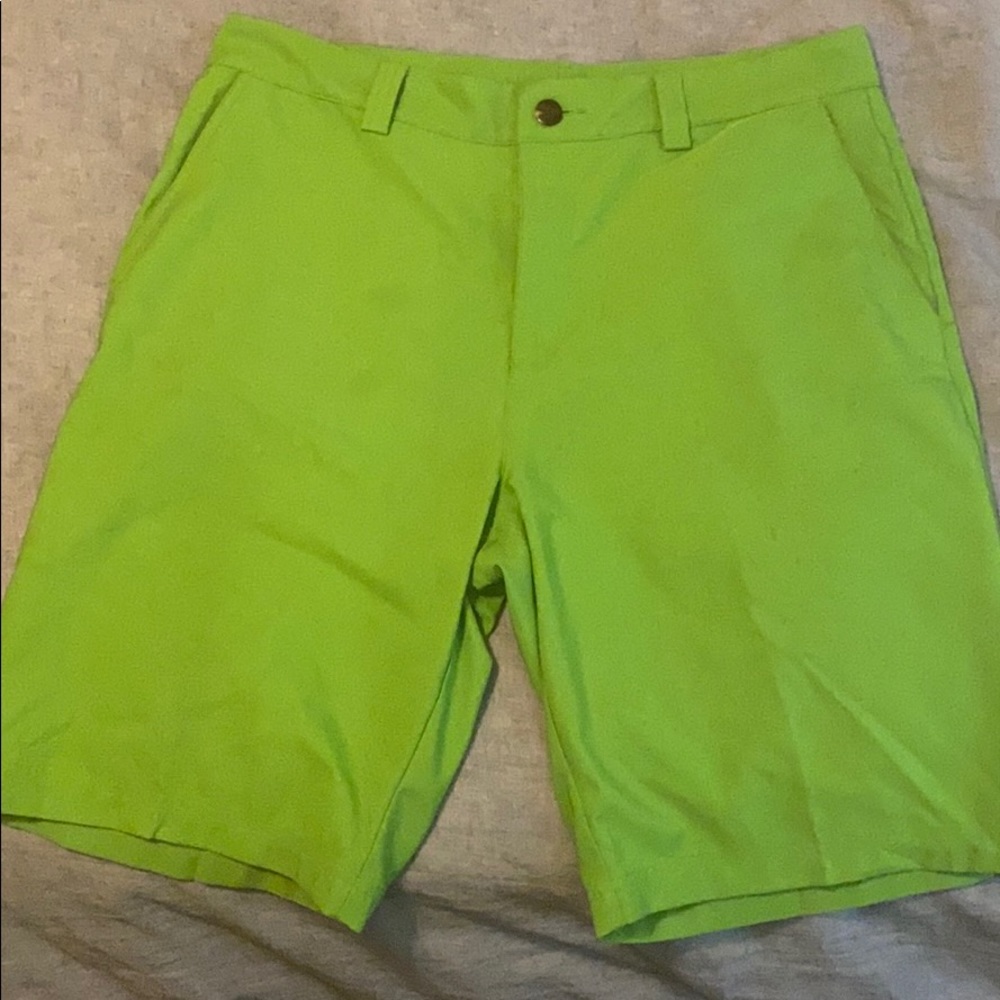 Green adidas clima cool golf shorts